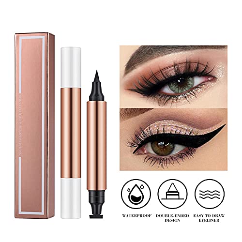 Ruipunuosi Eyeliner Stamp Liquid Eyeliner, pluma de delineador de ojos impermeable, pluma de delineador de ojos suave a prueba de manchas