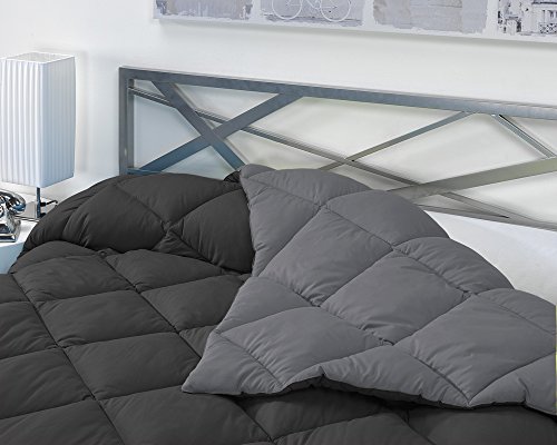 Sabanalia - Edredón nórdico de 400 g reversible (bicolor), para cama de 180/200 cm, color gris y negro