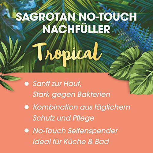 Sagrotan No-Touch Refill Tropical Edition - Para dispensador automático de jabón - 5 x 250 ml Jabón de manos en práctico paquete de valor