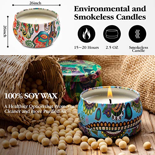 SaiXuan 8 Piezas Regalo de Velas Perfumadas,Cera de Soja Natural,Velas Aromaticas,Aromaterapia Decoración para Relajación Fiesta Boda Baño Yoga Cumpleaños Navidad Día de San Valentín Regalos