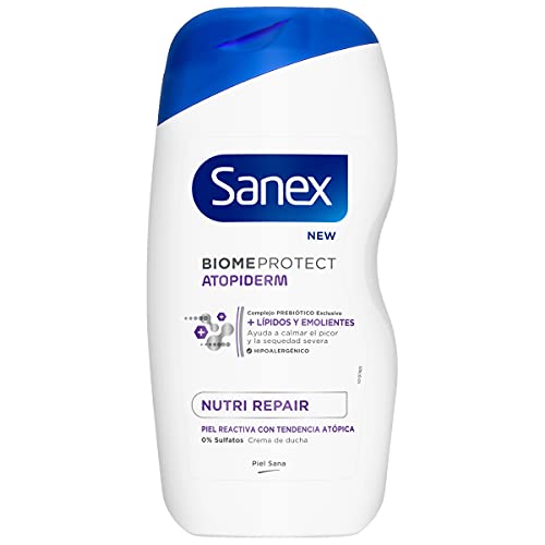 Sanex Atopiderm Nutri Repair, Gel De Ducha O Baño, Piel Atópica, Pack 4 X 475ml, 1900 Mililitro