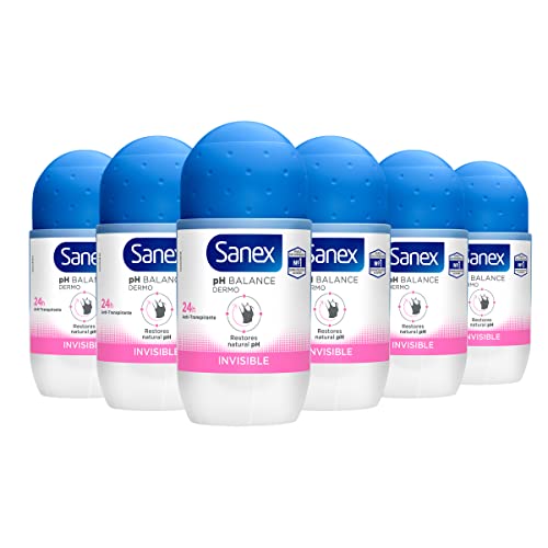 Sanex Invisible, Desodorante Hombre O Mujer, Desodorante Roll-on, Pack Es X 50 Mililitros, 6 Unidad