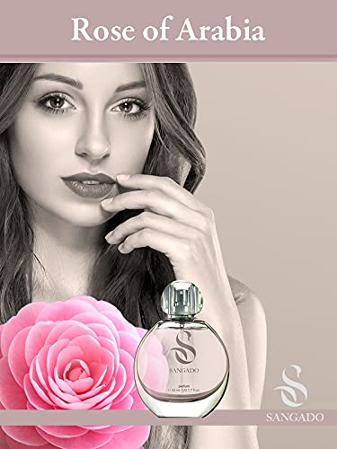 SANGADO Rosa de Arabia Perfume para Mujeres, Larga Duración de 8-10 horas, Olor Lujoso, Oriental Floral, Francesas Finas, Extra Concentrado (Parfum), Spray de 50 ml, Un Gran Regalo Para Mujeres