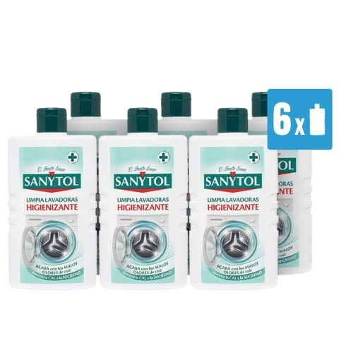 Sanytol - Limpia Lavadoras Higienizante - Pack de 6 Envases de 250ml - Total 1500 ml