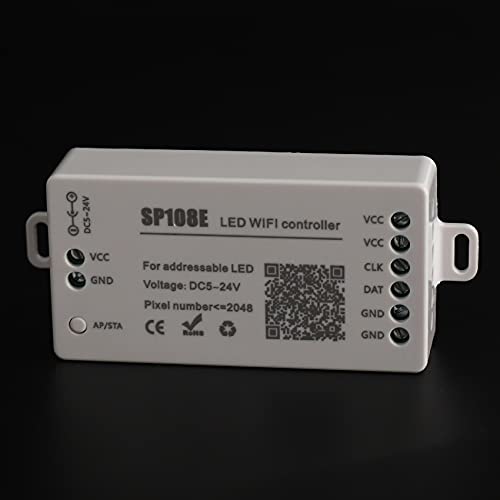 SAUNPRRO SP108E Controlador MáGico de LED Wifi WS2812B WS2813 Etc MóDulo de Tira de LED Luz AplicacióN Inteligente Control InaláMbrico IOS 10/Android 4.4 DC5-24V