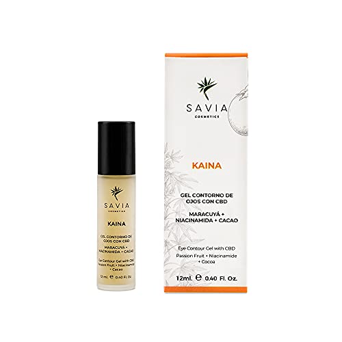 Savia Cosmetics - Contorno de ojos con aceite CBD roll-on, para quitar bolsas y ojeras, con cannabidiol crema, antiojeras mujer y hombre, crema antiarrugas mujer, corrector ojeras