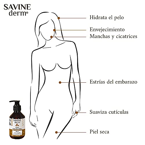 SAVINE DERM ACEITE DE ALMENDRAS DULCES PREMIUM Antiestrías para Embarazadas - 100% PURO y NATURAL/Previene las Estrías del Embarazo y Cicatrices/ Prensado Frío | Pieles secas y sensibles