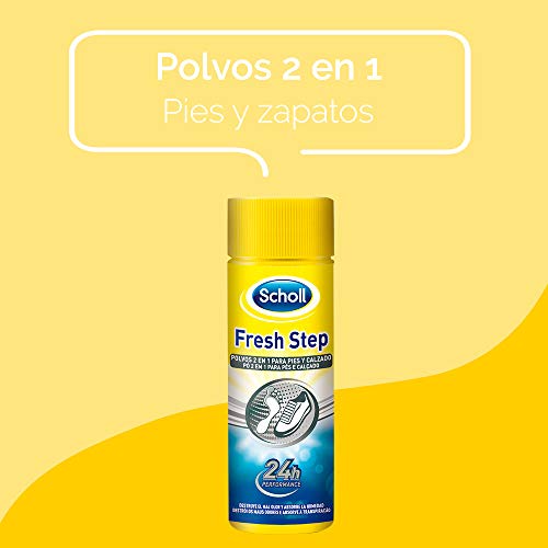 Scholl, Desodorante en polvo 2 en 1 Pies Fresh Step Anti-transpirante, elimina el olor y mantiene tus pies y zapatos frescos, 75 gr