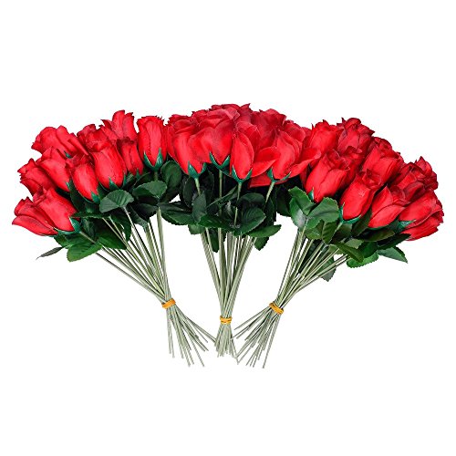 Schramm® 72 Setos 26cm Rosas Rojas Flores Artificiales Flores de Seda Rosa roja