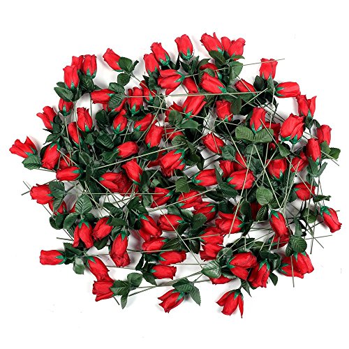 Schramm® 72 Setos 26cm Rosas Rojas Flores Artificiales Flores de Seda Rosa roja