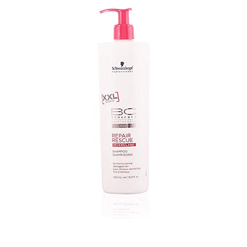 Schwarzkopf BC Bonacure Repair Rescue, Champú para cabello fino a normal, 500 ml