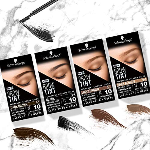 Schwarzkopf Brow Tint - Tinte De Cejas Castaño Oscuro Tono 4.1 – Coloración permanente - Color natural y duradero de hasta 4 semanas