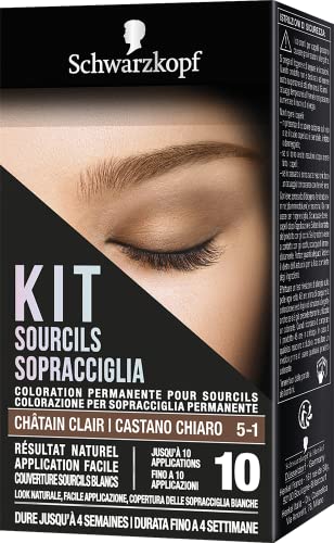 Schwarzkopf - Kit de corrector de cejas permanente, color castaño claro 5-1 - 46 g