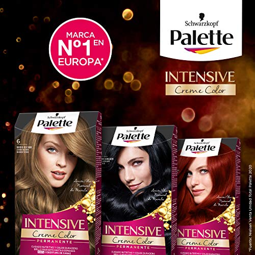 Schwarzkopf Palette Intensive Creme Color - Tono 1.1 cabello Negro Azulado - Coloración Permanente de Cuidado con Aceite de Marula – Óptima cobertura de canas – Color duradero hasta 8 semanas