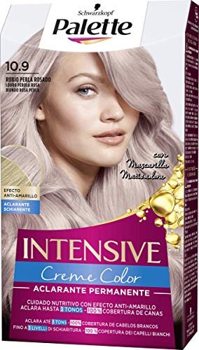 Schwarzkopf Palette Intensive - Tinte 10.9 Rubio Perla Rosado – Perfecta cobertura de canas – Coloración Permanente de Cuidado con Aceite de Marula - Color duradero hasta 8 semanas (Pack de 3)