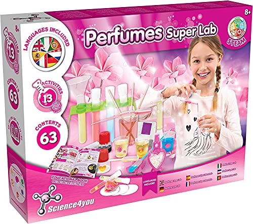 Science4you - Super Laboratorio de Perfumes para Niños +8 Años - Kit Cientifico con 13 Experimentos para Niños: CREA Tus Perfumes y Sales de Baño, Laboratorio de Quimica, Juegos Educativos +8 Años