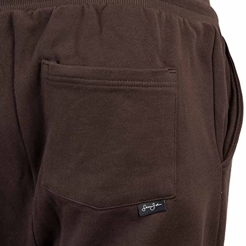 Sean John Script Logo Essential - Pantalones de chándal, marrón oscuro, S