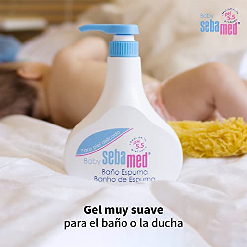 Sebamed - Baby espuma baño, fórmula sin jabón con pH 5.5, refuerza el desarrollo del manto ácido del bebé y el equilibrio hídrico de la piel, 1000 ml