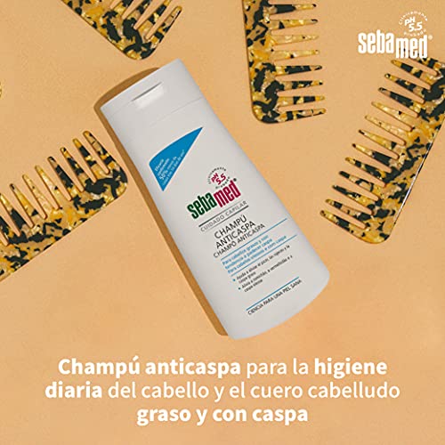 SEBAMED - Champú Anticaspa, Con Sustancias Activas Suaves Que Eliminan Los Signos Visibles De Caspa, Para Cabello Y Cuero Cabelludo De Normal A Graso, 400 Ml, Estándar