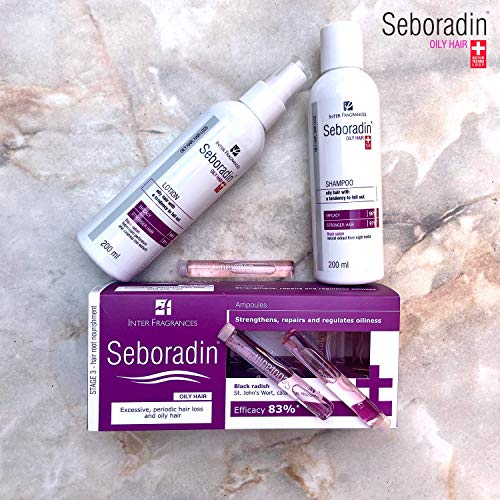 SEBORADIN Oily Cahmpú para el Cabello Graso, Propenso a la Caída, Ingredientes Naturales con Efecto Antibacteriano, para el Cuero Cabelludo Sensible, 200 ml