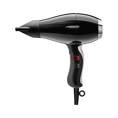 Secador de pelo Elchim 3900 Healthy Ionic Black & Silver|Secador de pelo profesional, silencioso, ligero y equilibrado para un cabello sano, suave y brillante|Tiempos de secado reducidos 30%-2400W