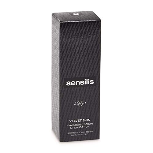 Sensilis Velvet Skin - Base de maquillaje de larga duración con ácido hialurónico - Clean Beauty - Tono 04 Noisette