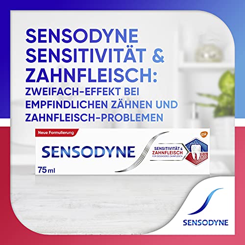 Sensodyne Sensibilidad y encías, pasta de dientes diaria con fluoruro, 1 x 75 ml, para dientes sensibles al dolor