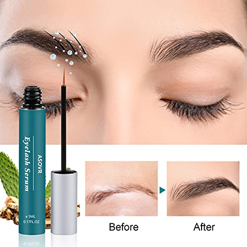 Serum Crece Pestañas de Rápido Crecimiento Mejorado, Sérum Eyelash Cejas Crecimiento Natural Puro, Alargador de Pestañas Hipoalergénico,0 Hormonas,Nutre Fortalece las Pestañas,Más Largas y Gruesas 5ml