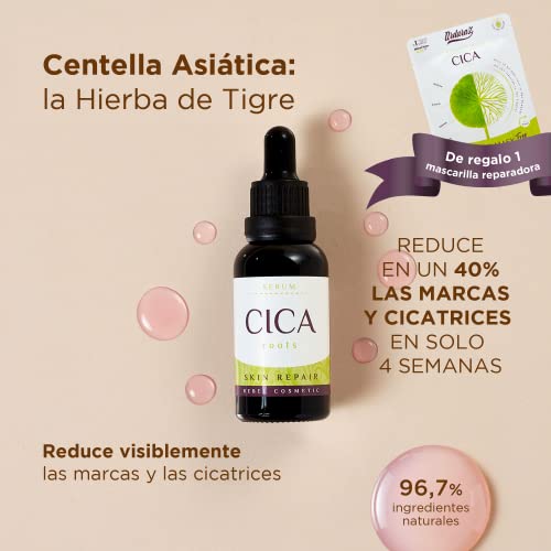 Serum Hidratante Facial Concentrado Reparador con Cica (Centella Asiática) y Niacinamida. Serum Facial que Reduce las marcas y cicatrices. Resultados reales en 4 semanas. Ardaraz