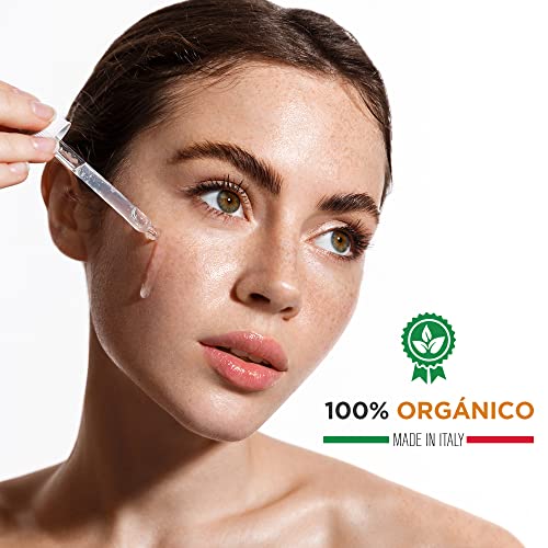 Serum Vitamina C Facial 60 ml Bio con Acido Hialuronico Puro Aceite de Semillas de Cáñamo Antiedad Antiarrugas y Antimanchas para Cara y Contorno de Ojos Ideal para Jade Roller o Dermaroller