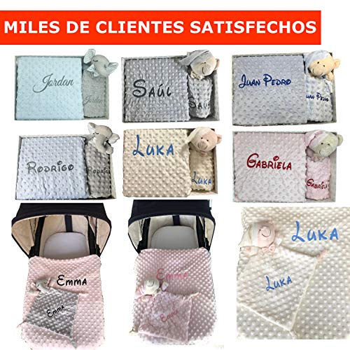 Set de Manta + Dou dou Personalizado con nombre bordado, Regalos padres Primerizos, básicos recién nacido bebé, Baby Shower - mibebestore