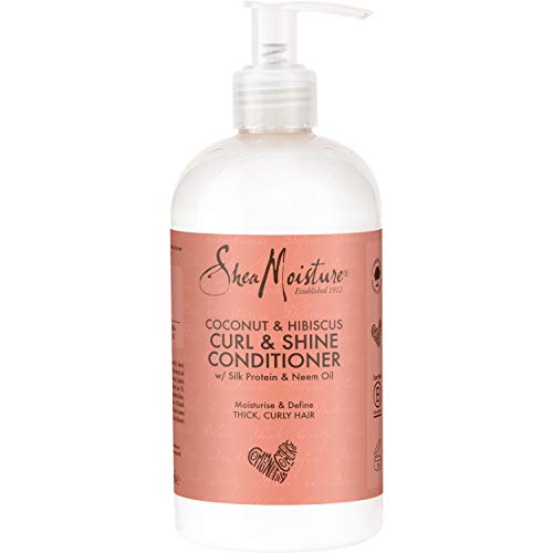 Shea Moisture - Acondicionador para rizos más brillantes con coco e hibiscus, 384 ml, 1 unidad