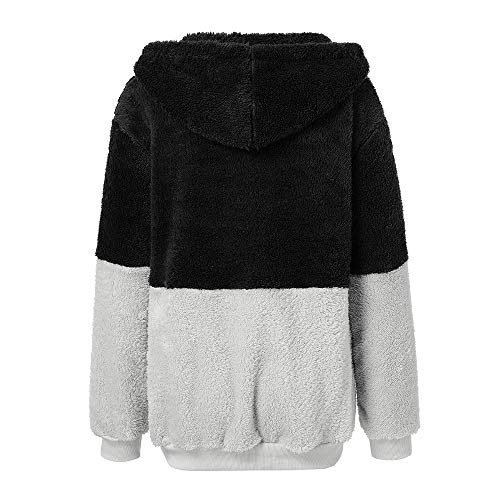 SHOBDW Liquidación Venta Mujer Sudadera con Capucha Suelta Tallas Grandes Jersey de Mujer Jersey otoño Invierno Manga Larga Remata Abrigo cálido (XL, S-Negro)