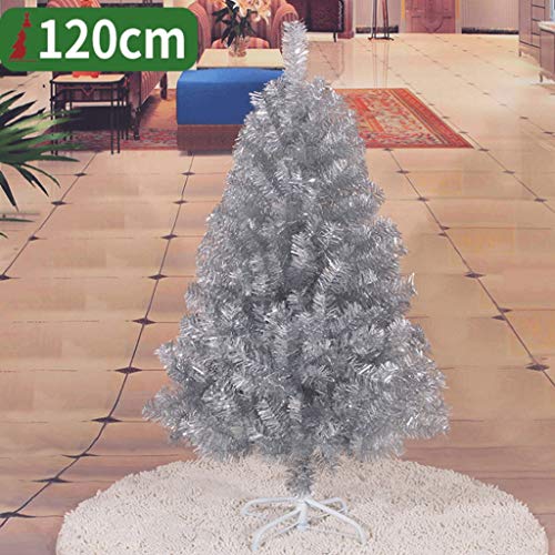 Shu 4 pies articulado Artificial canadienses Abeto árbol de Navidad Enciende/fácil de Montar Soporte del árbol de Navidad - Plata 120 CM