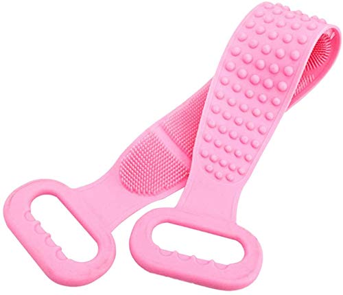 Silicona Cuerpo Cepillo,Exfoliating Long Silicone Body Back Scrubber, Easy to Clean, Masajeador de Espalda Larga para Ducha, Masaje Corporal (pink)