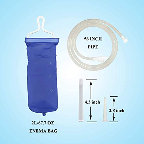 Silicona Viaje 2L Enema Enema Bolsa Reutilizable Kit Claro no tóxico para el café y Agua Limpieza de Colon, Reutilizable Inicio Enema Bag y Accesorios