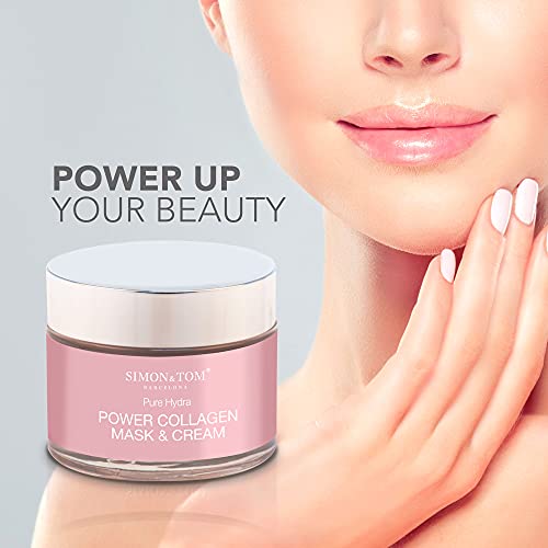 Simon&Tom Collagen Cream - Crema Facial con Colágeno Marino Ultra Concentrado con Antioxidantes para Pieles Apagadas - Anti-arrugas - Tonifica e Hidrata - Antiedad - Vitamina E - Hecho en España/50ml