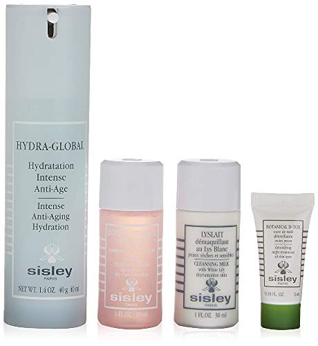 Sisley Crema Hydra-Global + Leche Desmaquillante Lyslait + Tónico Floral + Tratamiento de Noche - 1 Pack