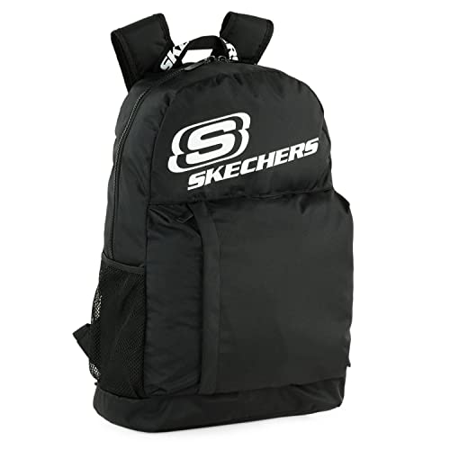 SKECHERS - Mochila Juvenil Grande Resistente Casual para Ordenador Portátil Instituto Universidad Deporte Viajes Gimnasio para Mujer y Hombre. S929, Color Negro