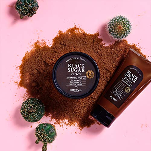 SKIN FOOD since 1957 Espuma Exfoliante Perfecta Azúcar Negro 180g - Exfoliante y exfoliante de poros desintoxicante Limpiador de espuma facial suave y rico en burbujas