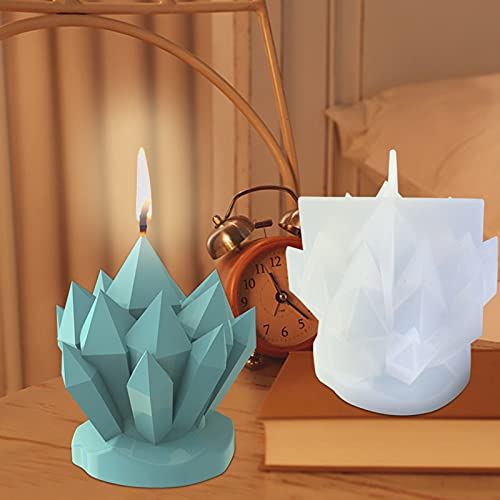 SM SunniMix Moldes de Velas de Silicona durables de racimo de Flores en Forma de Iceberg para Hacer Velas, Molde cónico Alto clásico, Gran artesanía Hecha a Mano,