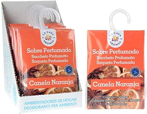 Sobres Perfumados, Bolsitas Aromáticas Aroma Canela Naranja, Saquitos para el Armario, Cajón, Ropa de Bebé, Zapatero, Maleta (Canela Naranja, 12 PCS)