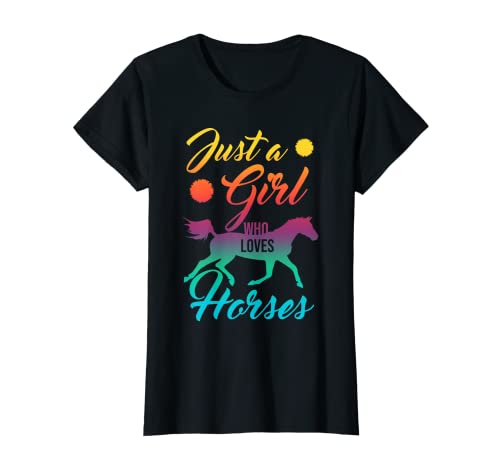 Solo una chica que ama a los caballos - Cool Horse Rider Girl Camiseta