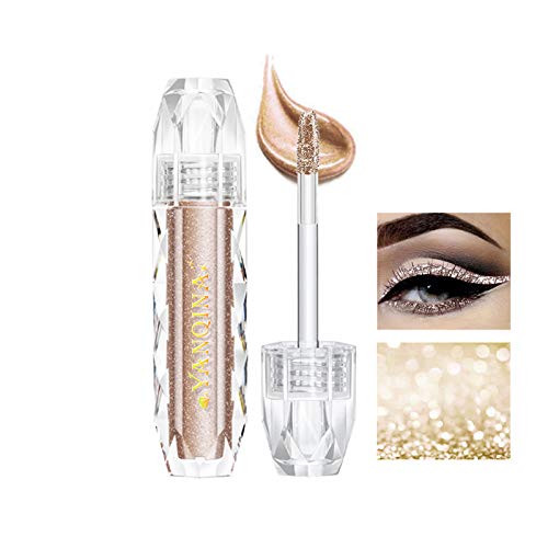 Sombras De Ojos Brillantes De Diamante YINGEE Sombra De Ojos Líquida De Larga Duración Brillante Impermeable Liquid Eyeshadow Lentejuelas Delineador De Ojos Maquillaje De Ojos (03)