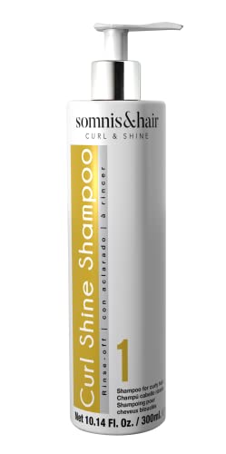 somnis&hair by abril et nature Curl Shine Shampoo 300ml. Champú Cabello Rizado u Ondulado. Hidratante y Fijador. Producto vegano 100% Natural.