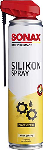 SONAX Silicona en spray con EasySpray (400 ml) lubrica, cuida y protege las piezas de goma, plástico, madera y metal | N.° 03483000