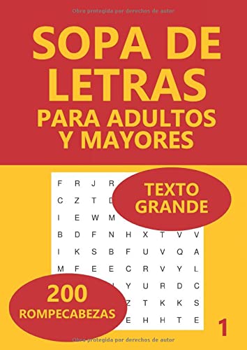 Sopa De Letras Para Adultos Y Mayores: 200 Rompecabezas: Volume 1