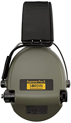 Sordin Supreme PRO X SOR75302-X/L-G - Protectores auditivos electrónicos, gel de piel, copas verdes