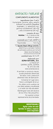 Soria Natural - Extracto Pasiflora S.XXI- Complemento alimenticio - Ayuda al descanso y la relajación - 50 ml