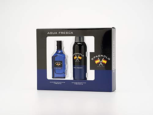 SPAGNOLO – Agua Fresca, Estuche Regalo de Hombre, Pack de 2 Piezas (Perfume 75 ml + Desodorante Antitranspirante en Spray 200 ml)